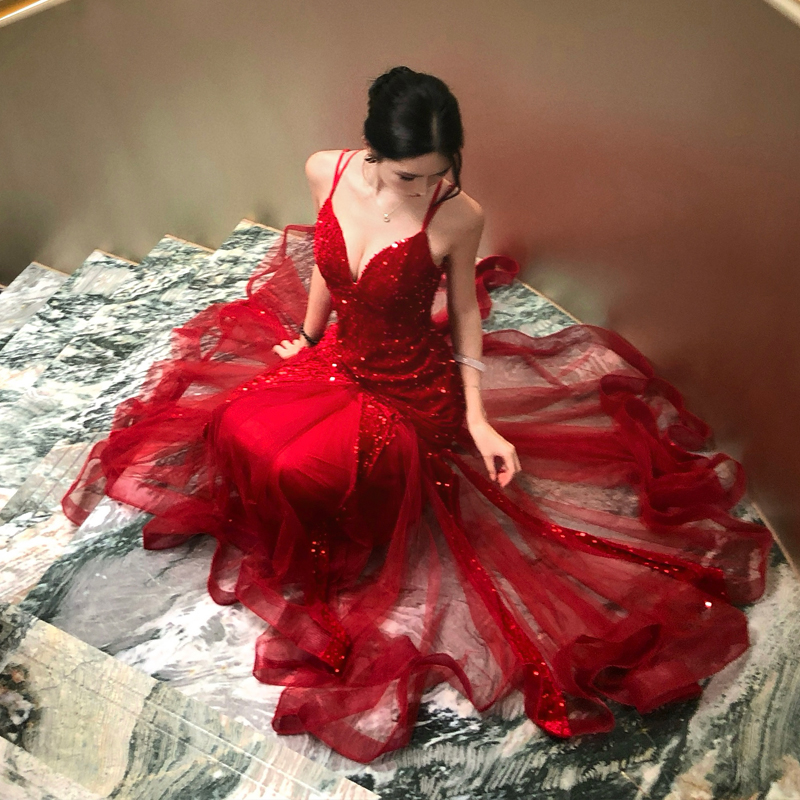 Sexy Sequin Dress for Banquet, Wedding, Annual Meeting, Coming-of-Age, Party, Stage, Performance, High Quality Evening Gown - Image 3