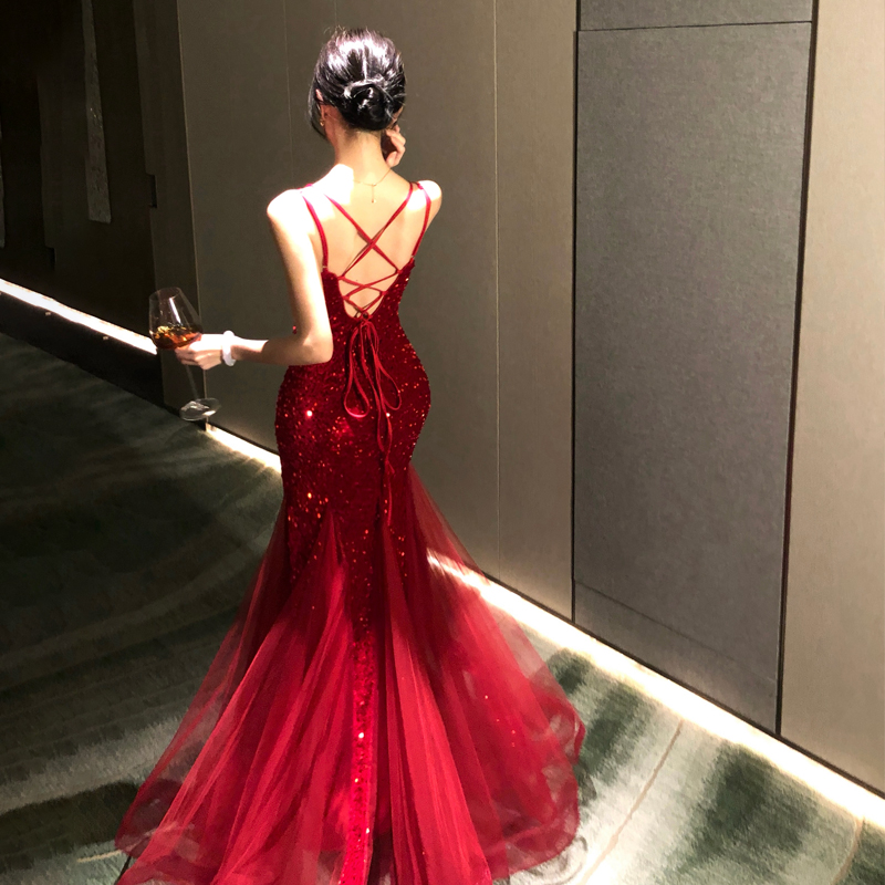 Sexy Sequin Dress for Banquet, Wedding, Annual Meeting, Coming-of-Age, Party, Stage, Performance, High Quality Evening Gown - Image 5